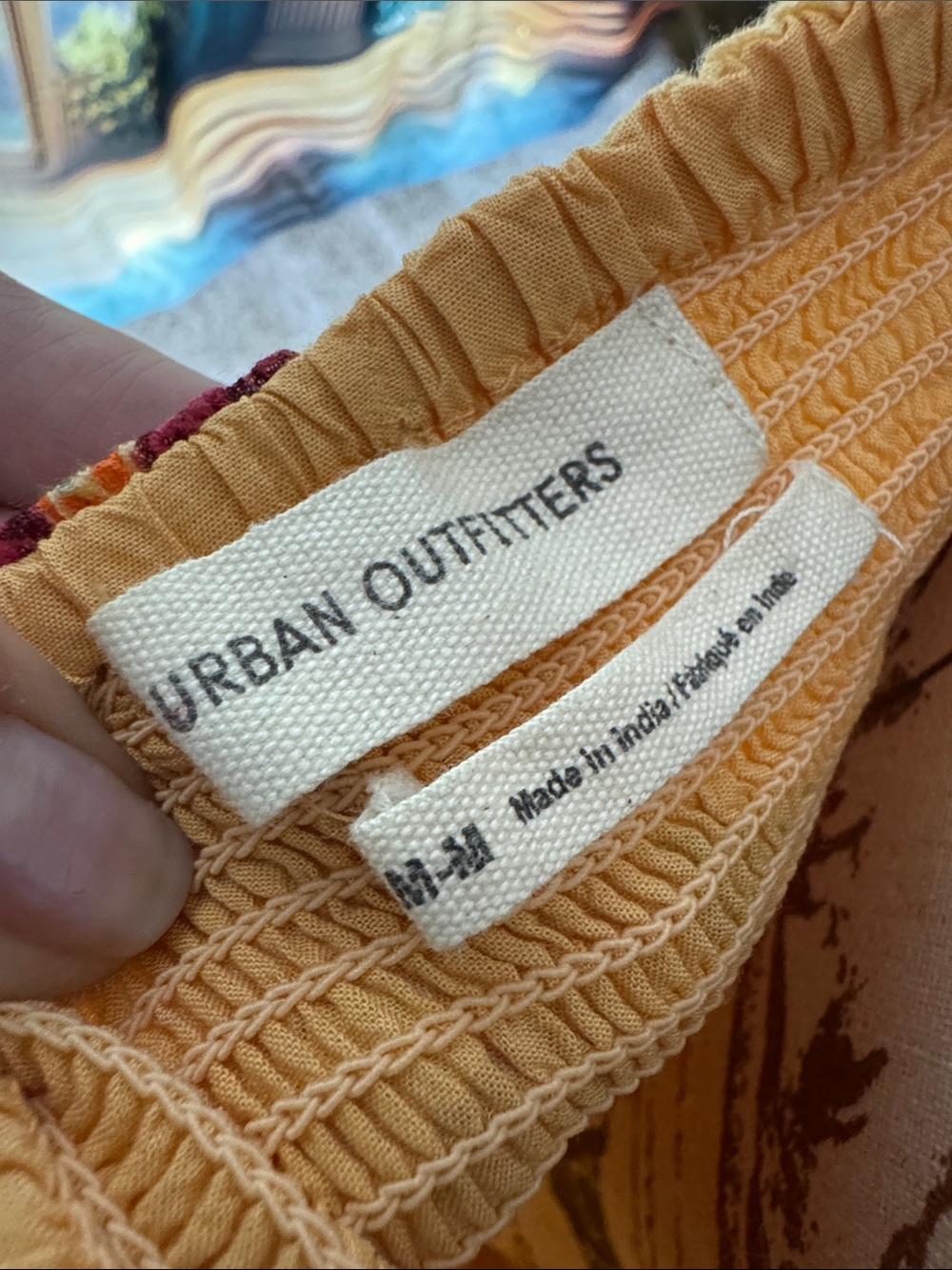 Urban Outfitters Size M Yellow Floral Smocked Midi Dress - Picture 2 of 9